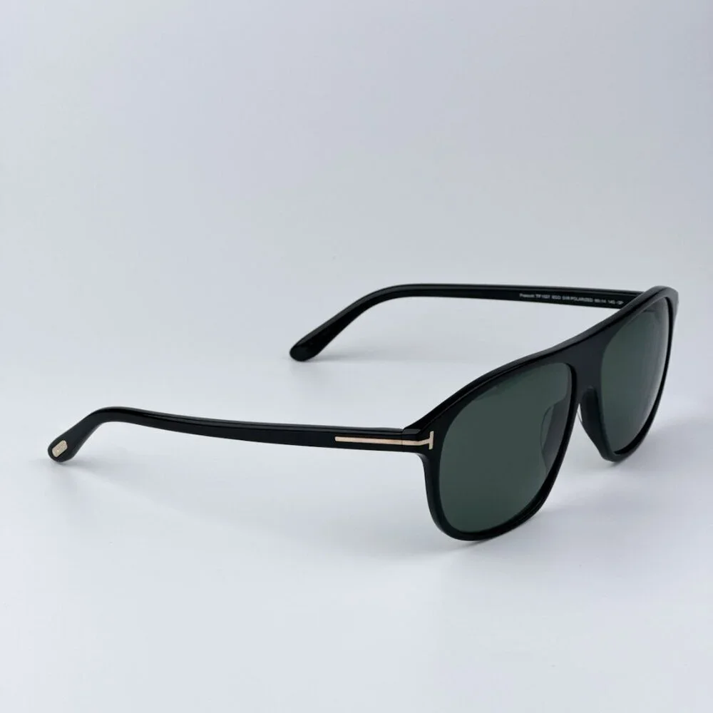 Tom Ford Men Black Green Polarized BRAND NEW Sunglasses PRESCOTT FT1027 01R
